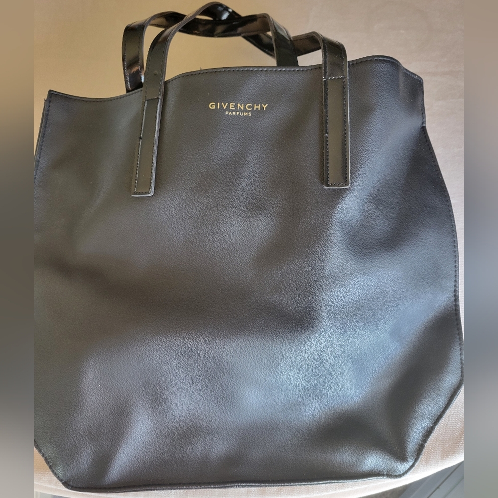 Givenchy Parfums Black Polyurethane Tote-EUC
